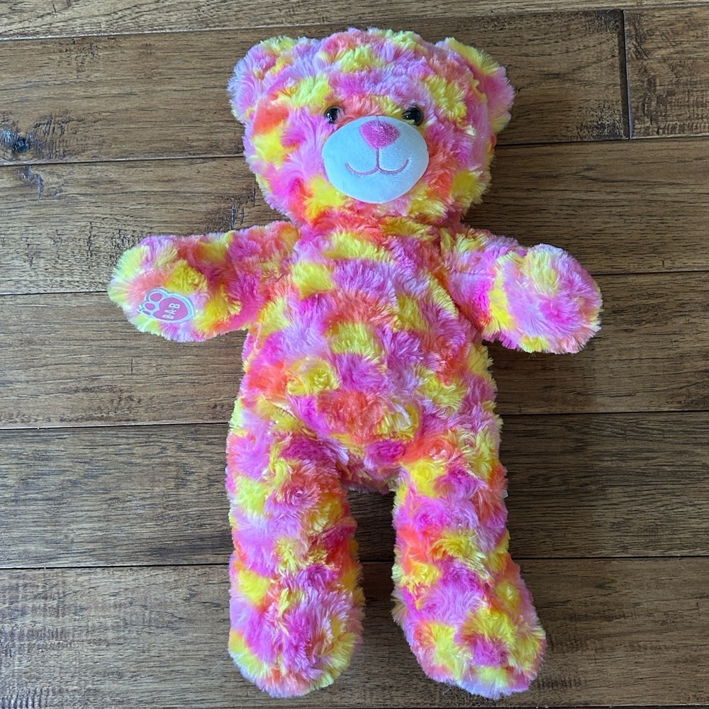 Build-A-Bear Workshop Sun Sparkle Teddy Bear Pink Yellow Collectible Stuffy - Picture 7 of 7